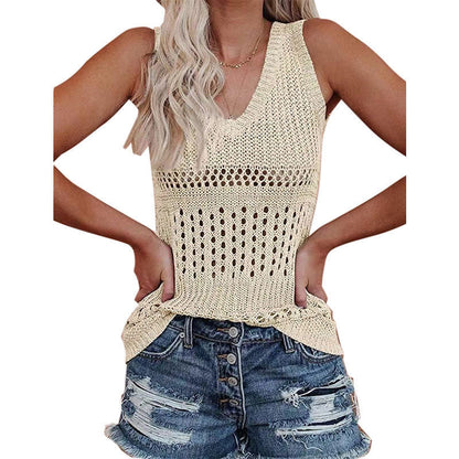WOLFF | Hollow Ice Silk Tank Top