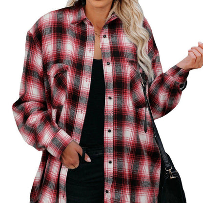 WOLFF | Kariertes Revers Cardigan Hemd