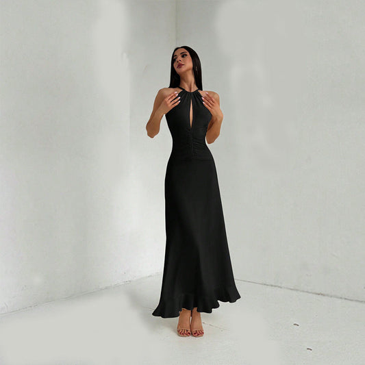 WOLFF | Halter Neck Lange Rock Kleid