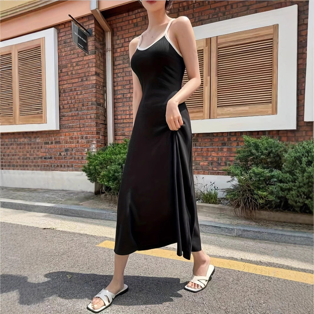 WOLFF | Rückenfreies U-Ausschnitt Rollträgerkleid