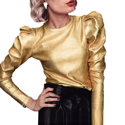 WOLFF | Punk Stil Metallic Gold T-Shirt