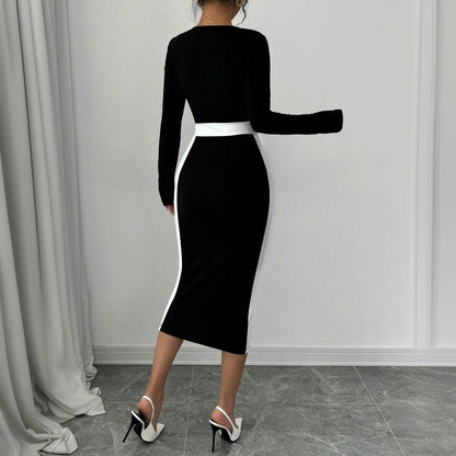 WOLFF | Mid-Length Rock Langärmliges Bodycon-Kleid