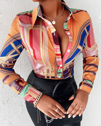 WOLFF | Digitaldruck Button Shirt Top