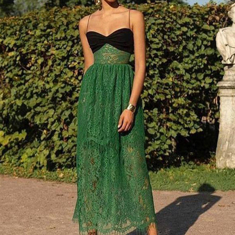 WOLFF | Trägerloses Spitzen-Hohes Ferien-Langes Kleid