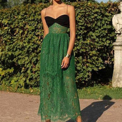 WOLFF | Trägerloses Spitzen-Hohes Ferien-Langes Kleid