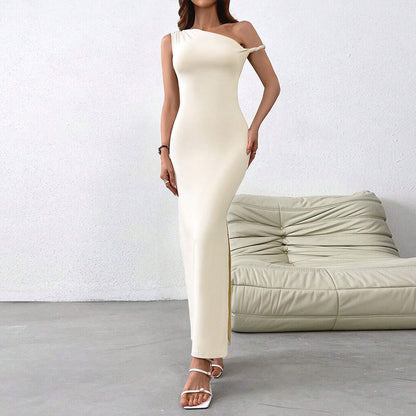 WOLFF | Asymmetrischer Ausschnitt Off-Shoulder Eleganter Langer Rock