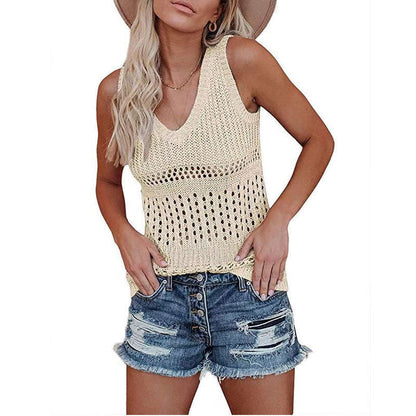 WOLFF | Hollow Ice Silk Tank Top