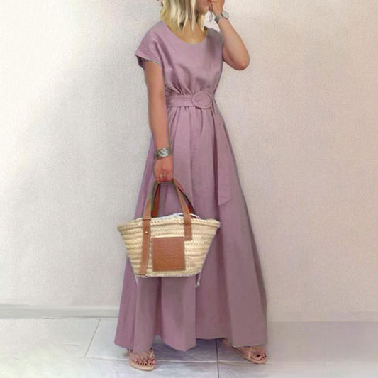WOLFF | Gürtel-Swing-Maxi-Kleid mit Plus-Size-Option