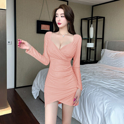 WOLFF | Niedrig-Ausschnitt Unregelmäßiges Bodycon-Kleid