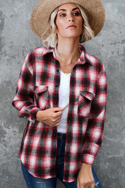WOLFF | Kariertes Revers Cardigan Hemd