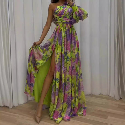 WOLFF | Blumenkleid in Übergröße mit weitem Schwungrock