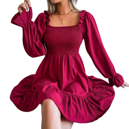 WOLFF | Rüschensaum großes Schwingkleid für Damen