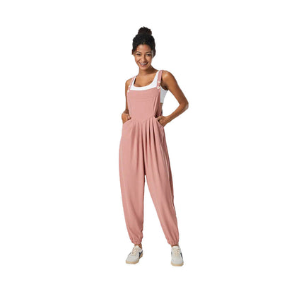 WOLFF | Faltiger Schlankmachender Cuffed Jumpsuit mit Trägern