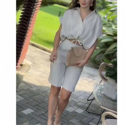 WOLFF | Locker Shirt Lässige Shorts Zwei-Teile Set