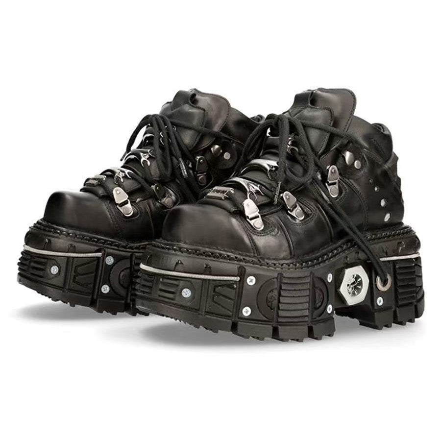 Damen Stabile High-Top Stiefel mit robuster Gummisohle -Mode