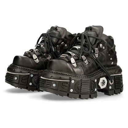 Damen Stabile High-Top Stiefel mit robuster Gummisohle -Mode