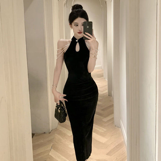 WOLFF | Slimming Verbesserte Lange Rock Qipao Kettenkleid