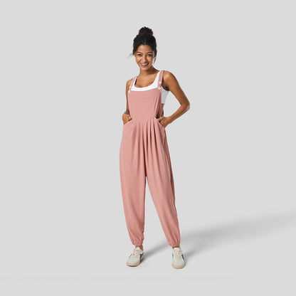 WOLFF | Faltiger Schlankmachender Cuffed Jumpsuit mit Trägern