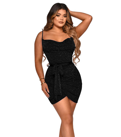 WOLFF | Glänzendes Strapless ärmelloses sexy Bodycon-Kleid