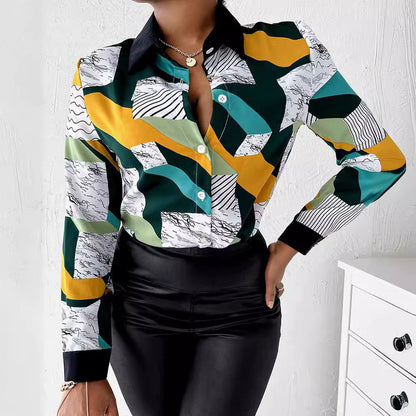 WOLFF | Digitaldruck Button Shirt Top