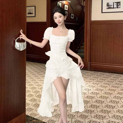 WOLFF | Chiffon Fairy Unregelmäßiges Urlaub Lang Kleid