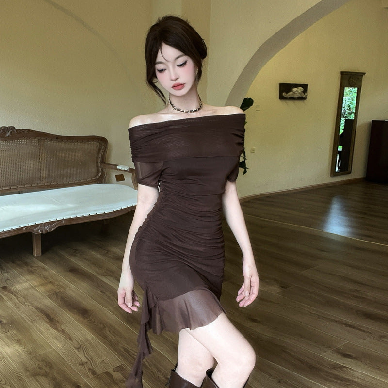 WOLFF | Mesh Off-Shoulder Bodycon Kleid