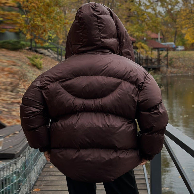 Damen gesteppte Winterjacke mit oversized Kapuze Heidi-Mode