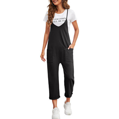 WOLFF | Lässige Taschen Lange Hose Einfarbiger Lockere Overall