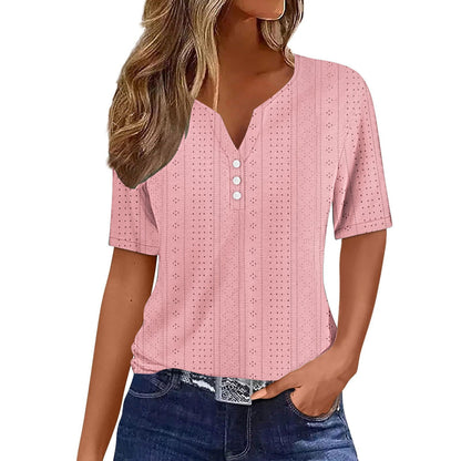 WOLFF | Jacquard Hohl Kurzarm T-Shirt