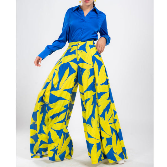WOLFF | Bedrucktes Shirt Weit Beinform Hose Set