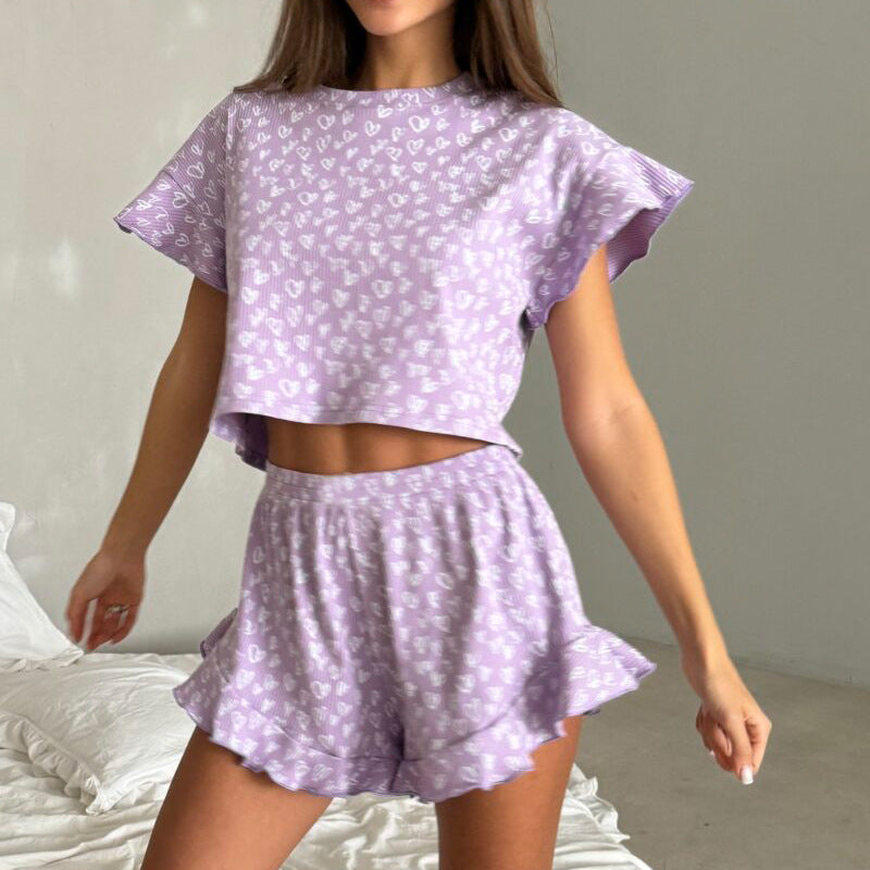 WOLFF | Rüsch Kurzarm Rundhals Shorts Set