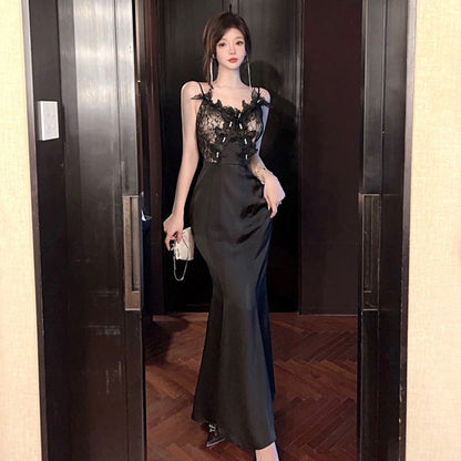 WOLFF | Slim Fit Elegantes Schlankes Dreidimensionales Spitzen-Trägerkleid