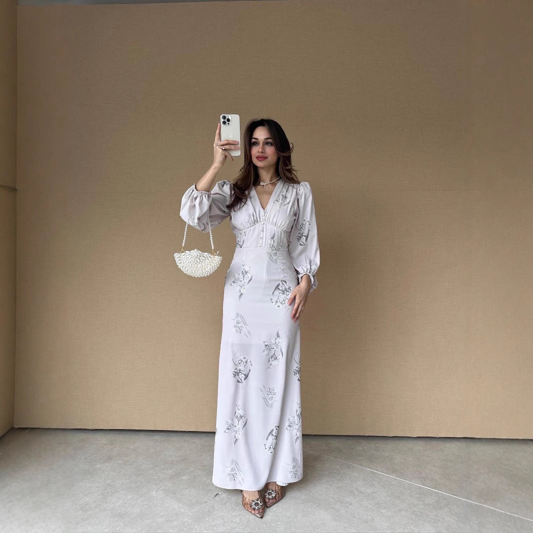 WOLFF | Elegantes Lanternärmel Schlank Hüftekleid