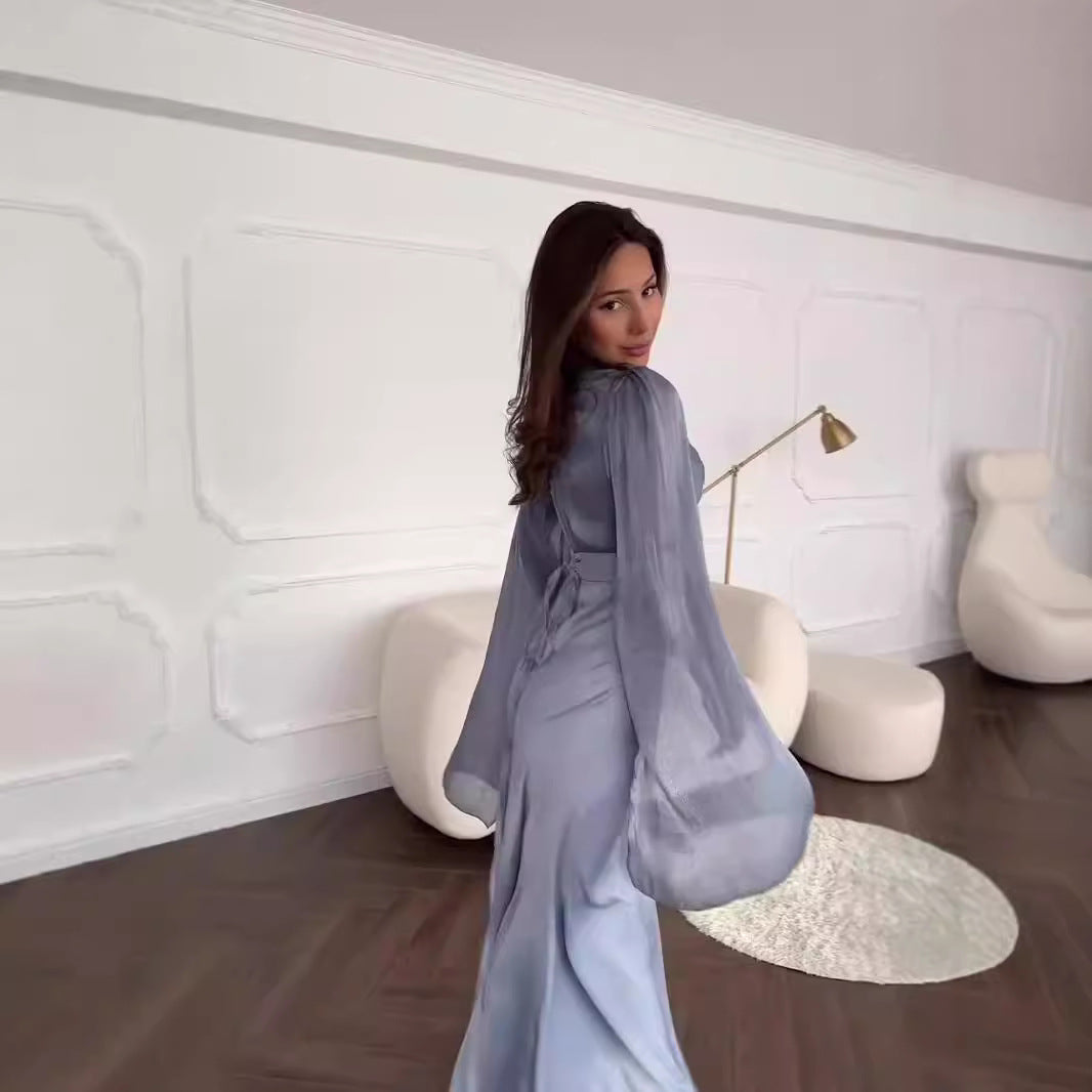 1Top High-Waisted Tie Fishtail Skirt Two-Piece Set