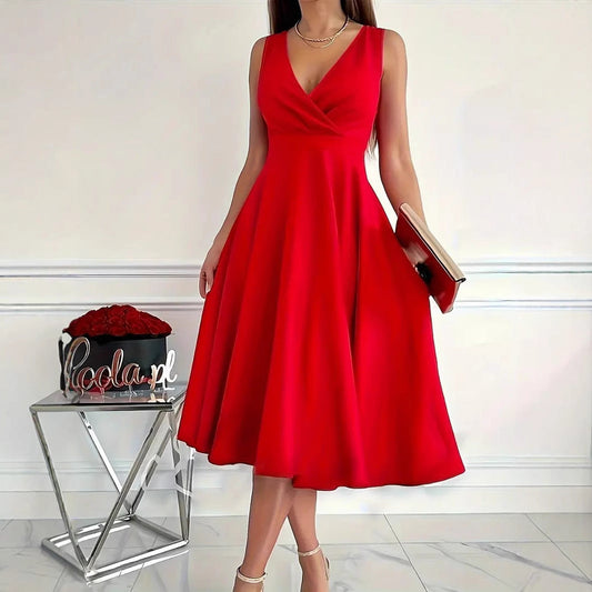 WOLFF | Einfarbiges Tankkleid Asymmetrischer Ausschnitt Kleid