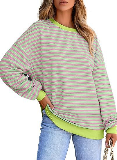 WOLFF | Farbblock gestreifter Sweatshirt-Pullover