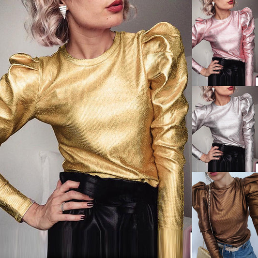WOLFF | Punk Stil Metallic Gold T-Shirt