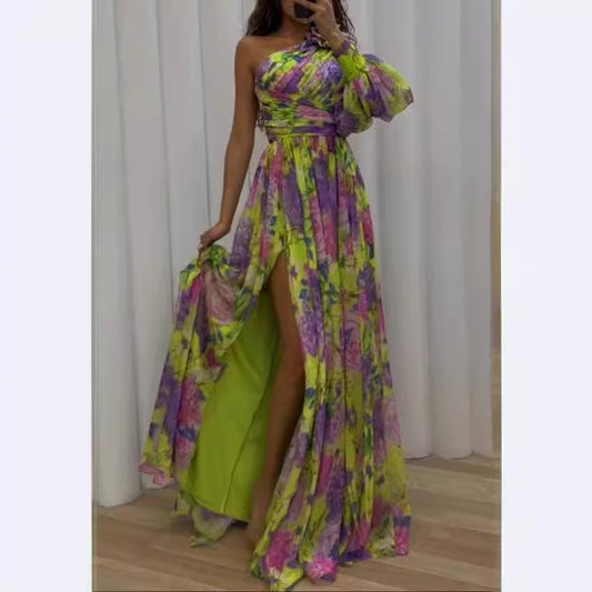 WOLFF | Blumenkleid in Übergröße mit weitem Schwungrock