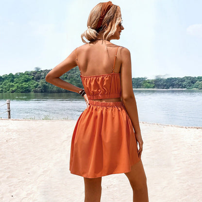 1Spaghetti Strap A-Line Short Dress