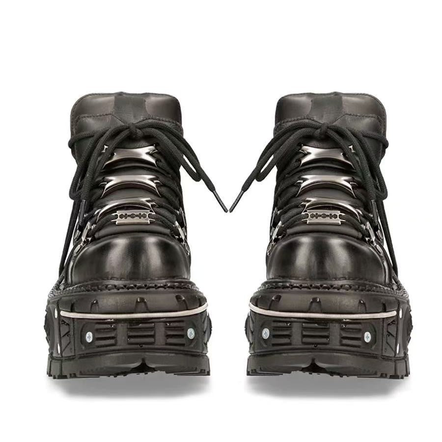 Damen Stabile High-Top Stiefel mit robuster Gummisohle -Mode