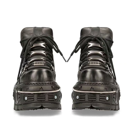 Damen Stabile High-Top Stiefel mit robuster Gummisohle -Mode