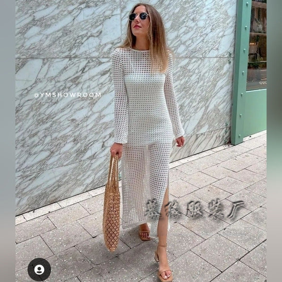 WOLFF | Hollow Bikini Cover-Up Lange Rock Kleid