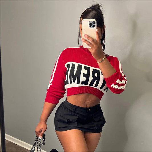 WOLFF | Trendiger Langarm-Pullover Slim Fit Cropped Sweater