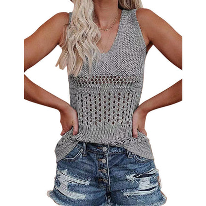 WOLFF | Hollow Ice Silk Tank Top