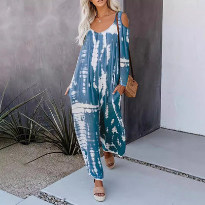 WOLFF | Schulterfreier weitbeiniger Jumpsuit