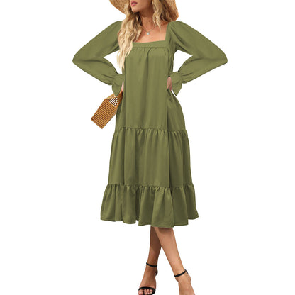 WOLFF | Schichted Rüschensommer-Maxi-Kleid mit fließenden Ärmeln