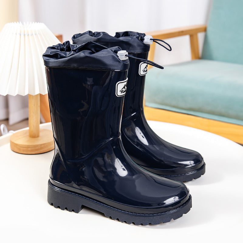 Damen Hochwertige und stylische Gummistiefel mit verstellbarem Schnürsystem -Mode
