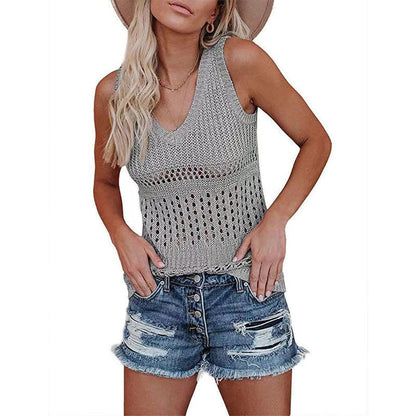 WOLFF | Hollow Ice Silk Tank Top
