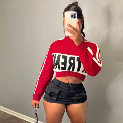 WOLFF | Trendiger Langarm-Pullover Slim Fit Cropped Sweater