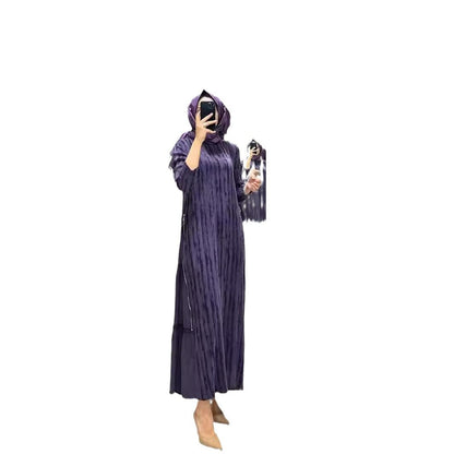 WOLFF | Muster Seitenreißverschluss Langarmkleid